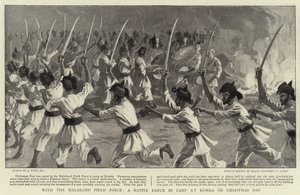 With the Malakand Field Force, a Native Dance in Camp at Komda on Christmas Day by Joseph Nash